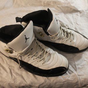 Air Jordan XII (12) Taxi Size 13 Leather Sneakers With Gold-tone Hardwear